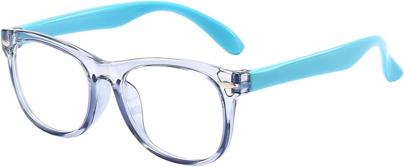 FANNYGO Store 1 Pack kids Blue Light Blocking Glasses For Girls And Boys Computer Blue Light Blocking Glasses For Age 3-11 (Light blue) - Image 1